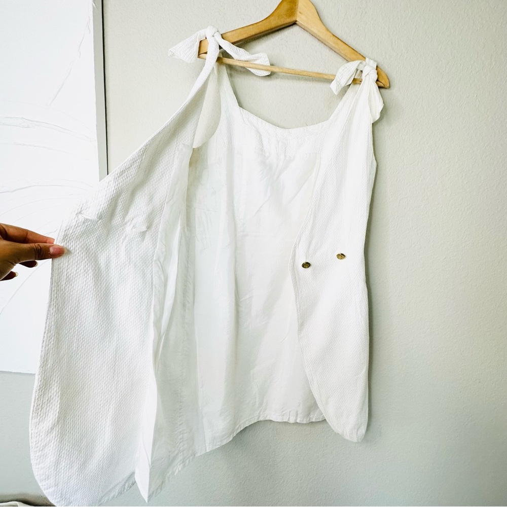 White Sleeveless Bow Mini Dress - Picture 8 of 15